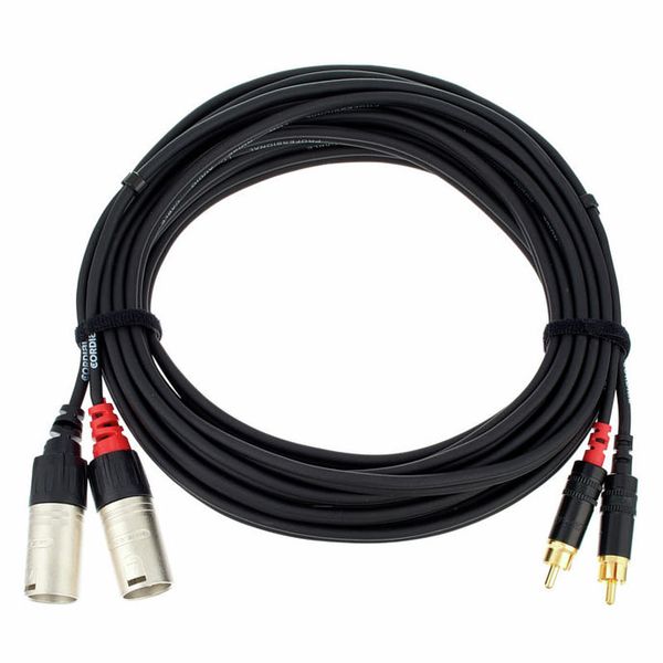 Zwillingskabel 6m 2 x XLR male / 2 x Cinch Swift Eventverleih